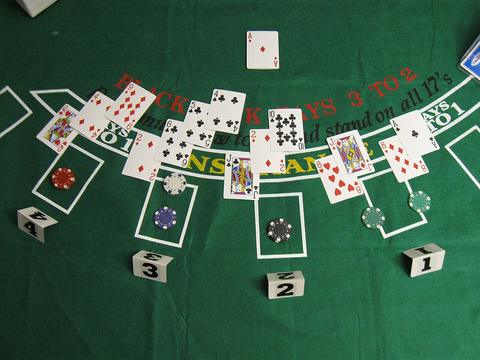Blackjack free online multiplayer game — blackjack table with cards and chips