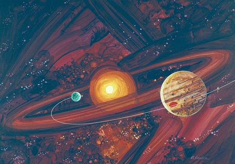 Star Fighters free online multiplayer game — painted ringed planet system